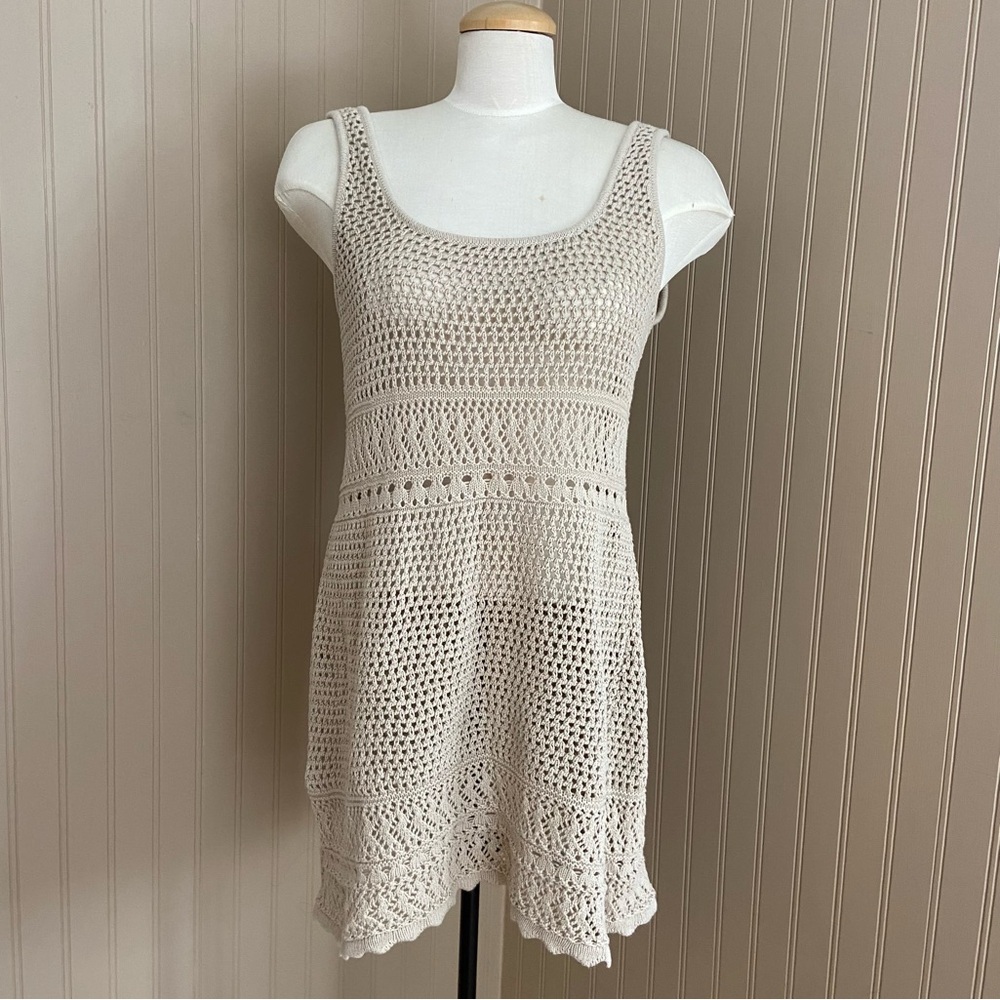 Hollister Cream Crochet Mini Dress